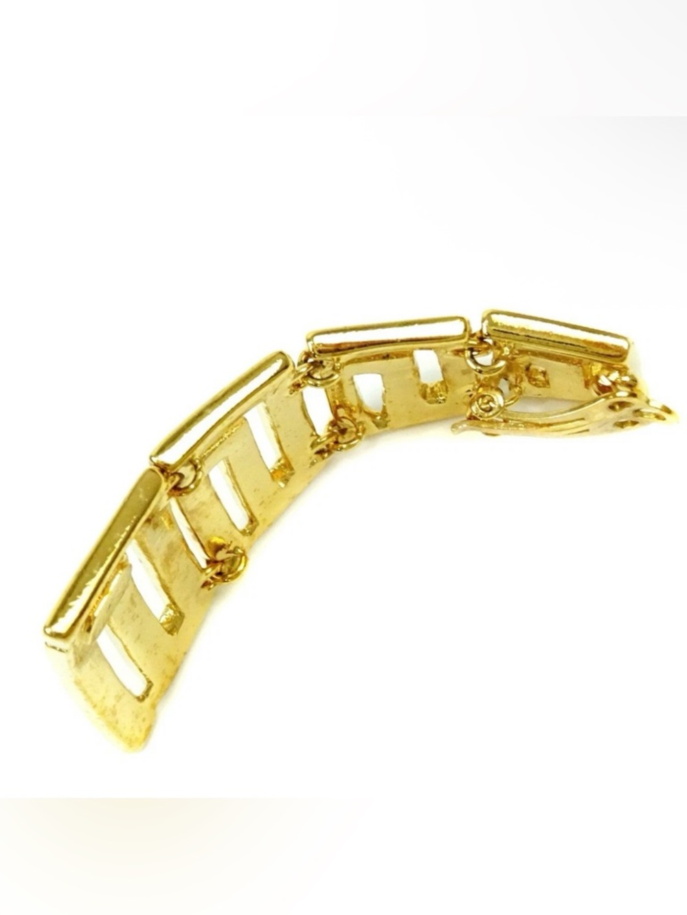 Gianni Versace Gold Greek Key Pyramid Drop Earrings - Picture 4 of 4